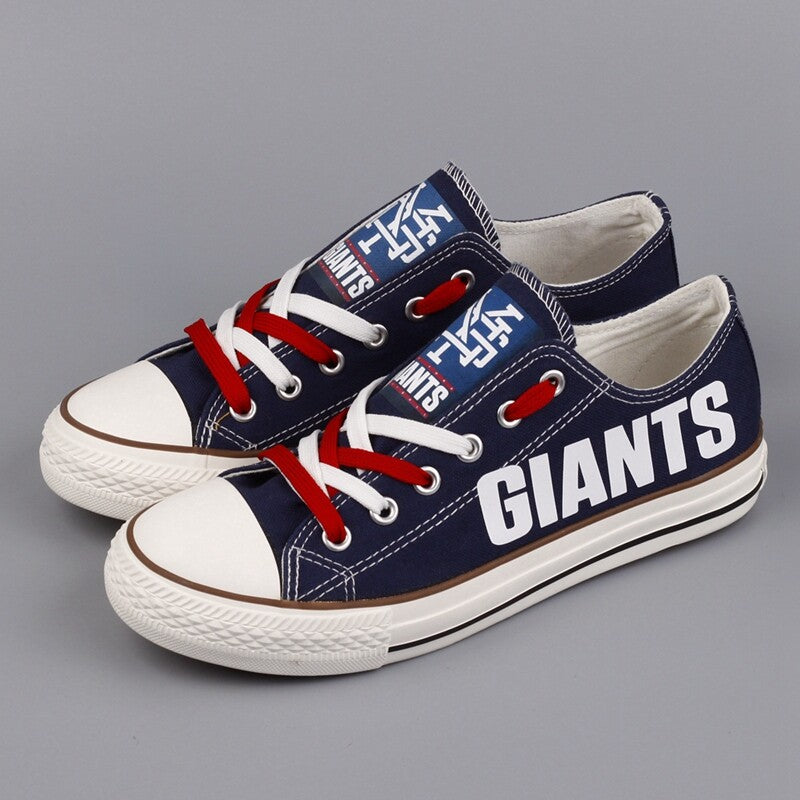 Custom New York Giants Nfl Fans Low Top Canvas Shoes Sneakers T D708L