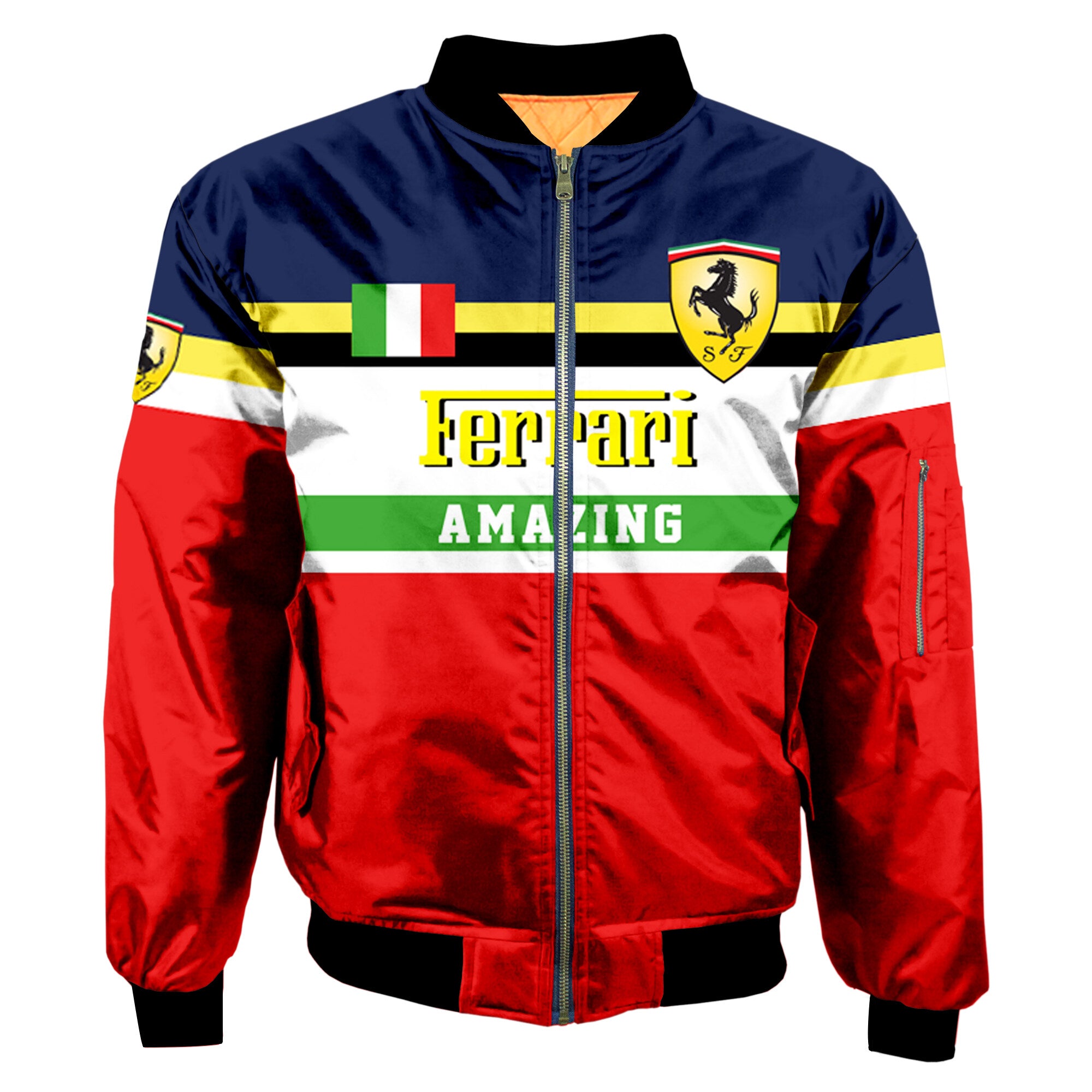 Customize Ferrari Bomber Jacket Air Force One Flight Jacket Mas074 Zipper
