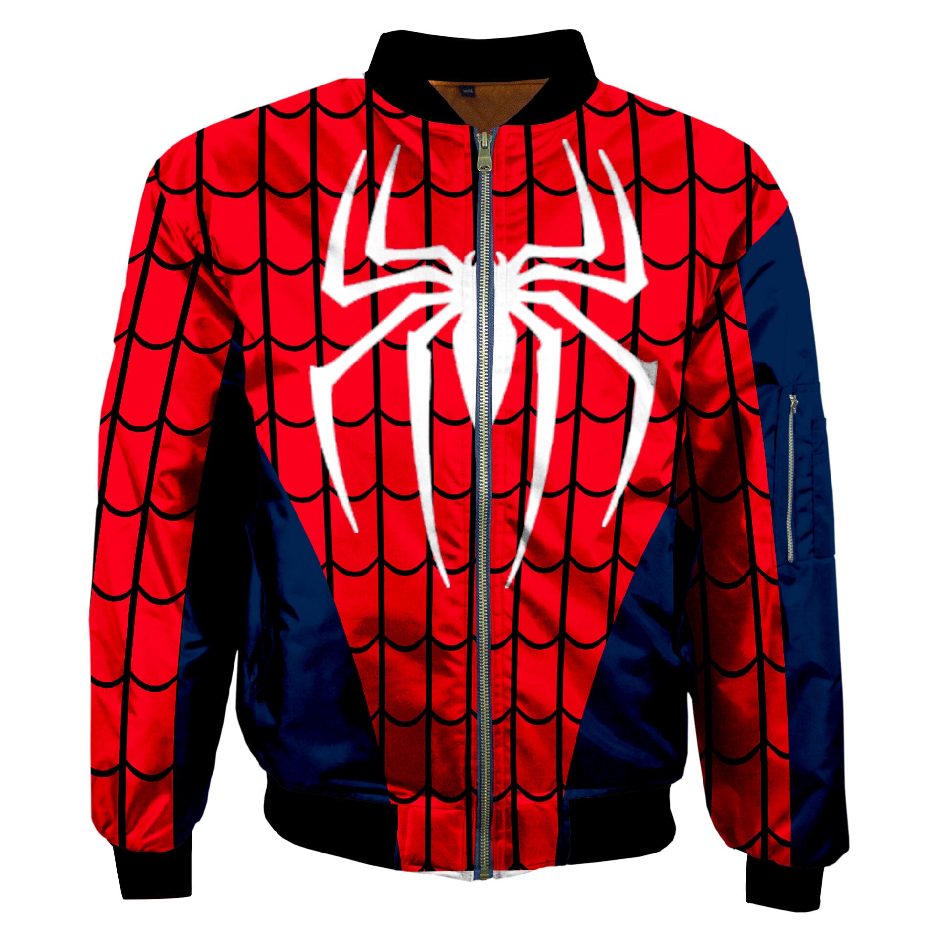 Customize Spider Man Bomber Jacket Air Force One Flight Jacket Mas079 Zipper