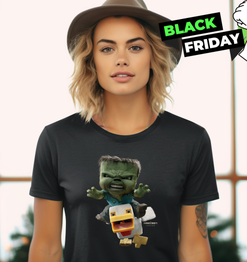 A Minecraft Movie Chicken Jockey Baby Zombie Attack Women039S T Shirt