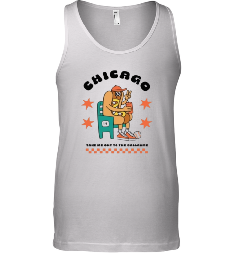 Chicago Hot Dog Mascot Take Me Out To The Ballgame Tank Top