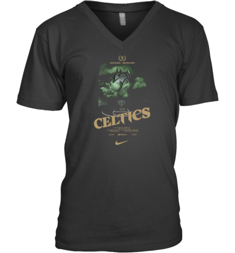 Boston Celtics Courtside V Neck T Shirt