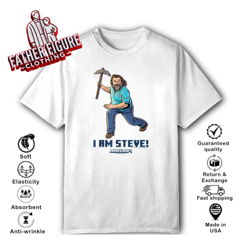 A Minecraft Movie I Am Steve Wielding Stone Pickaxe T Shirt