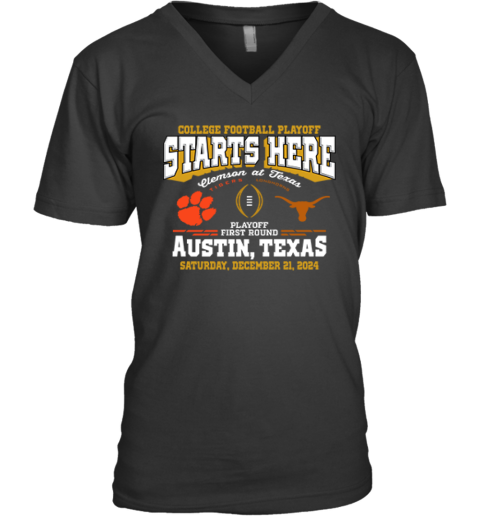 Clemson Tigers Vs Texas Longhorns College Football Playoff 2024 V Neck T Shirt