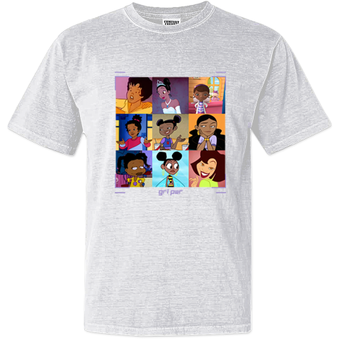 Black Girls Cartoon Grl Pwr Dyed Heavyweight T Shirt