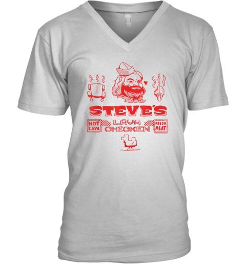 A Minecraft Movie Steve039S Lava Chicken Restaurant Logo V Neck T Shirt