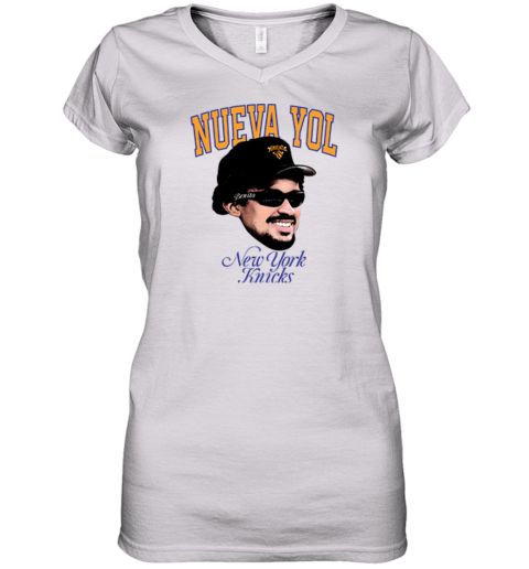 Bad Bunny Nuevayol Knicks Benito Fan New York Knicks Women039S V Neck T Shirt