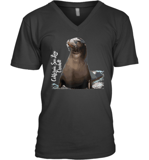 California Sea Lion Crockett V Neck T Shirt