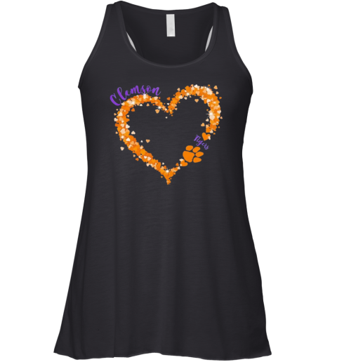 Clemson Tigers Pride Big Hearts With The Tigers Logo Racerback Tank