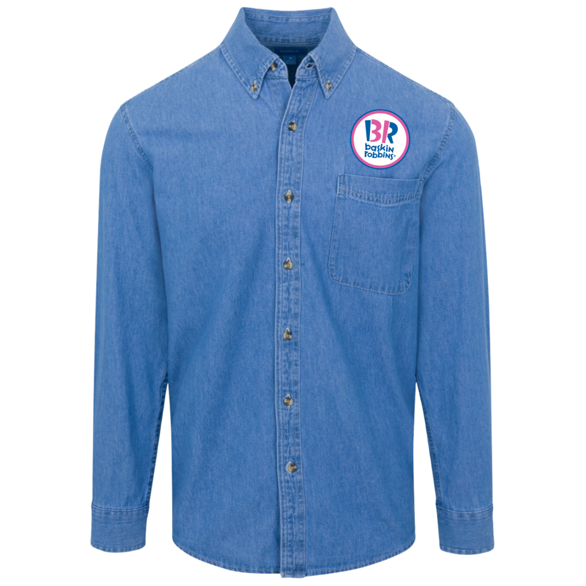 Baskin Robbins Logo Denim Shirt For Men And Women