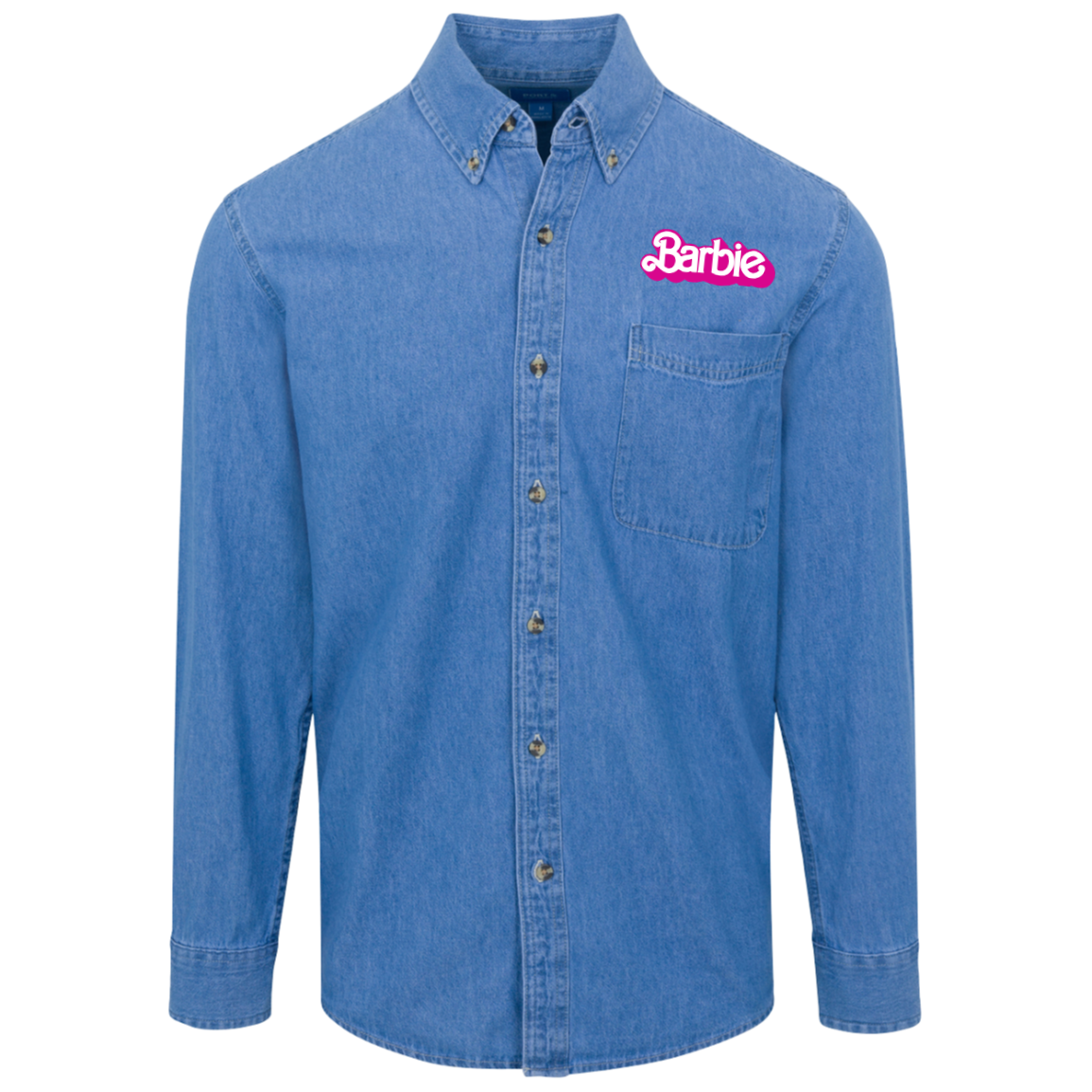 Barbie Logo Denim Shirt For Men And Women