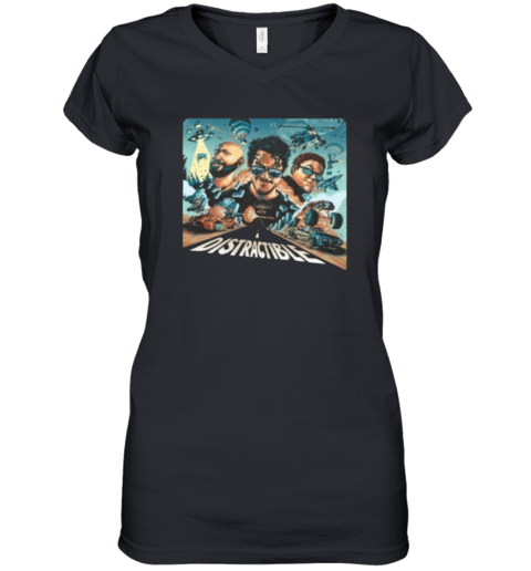 Distractible Women039S V Neck T Shirt