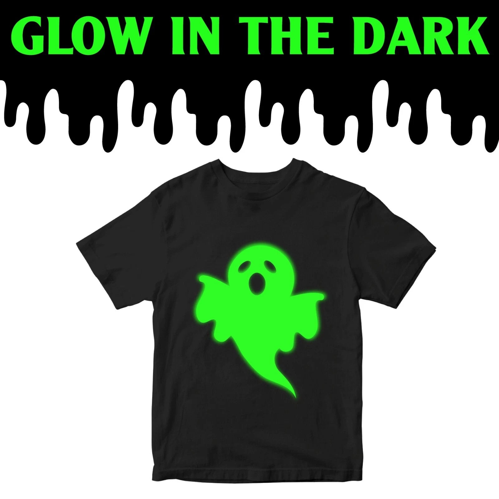 Ghost T-shirt Glow In The Dark Halloween Boo! Party Funny Friends Vintage Gifts