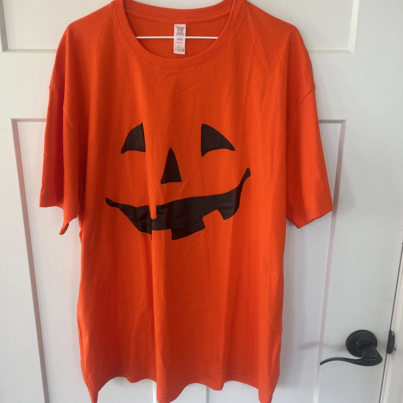 Halloween Pumpkin Unisex T-shirt Size 2xl Orange Short Sleeve Pullover
