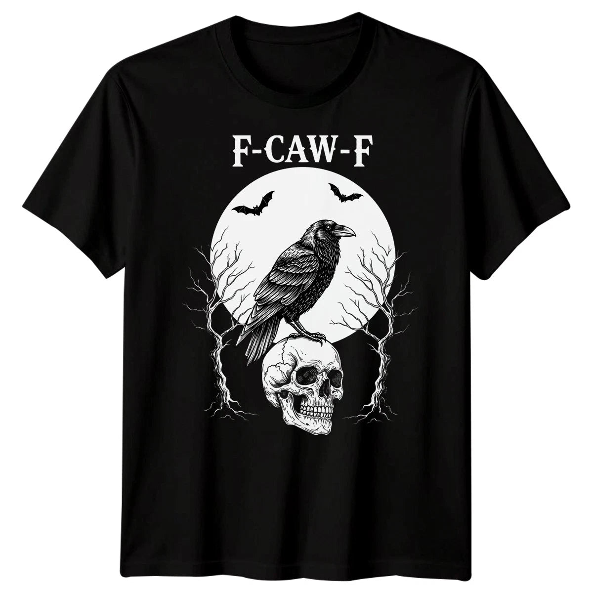 F-caw-f Funny Crow Raven Meme Sarcastic Gothic Halloween T-shirt Adults Kids #21