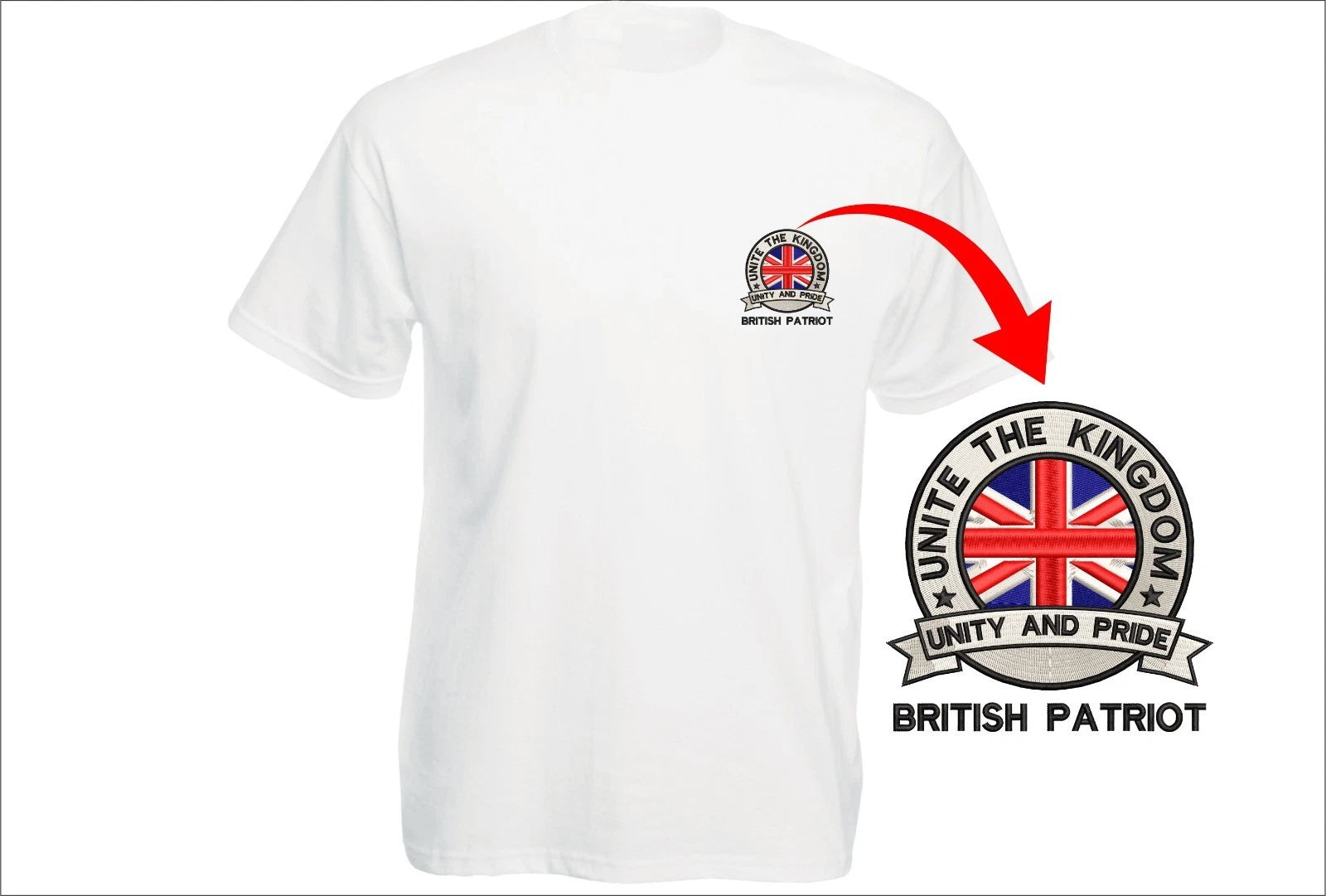 Embroidered Utk Patriot Tshirt Unite The Kingdom Unity &amp; Pride British Tee Top