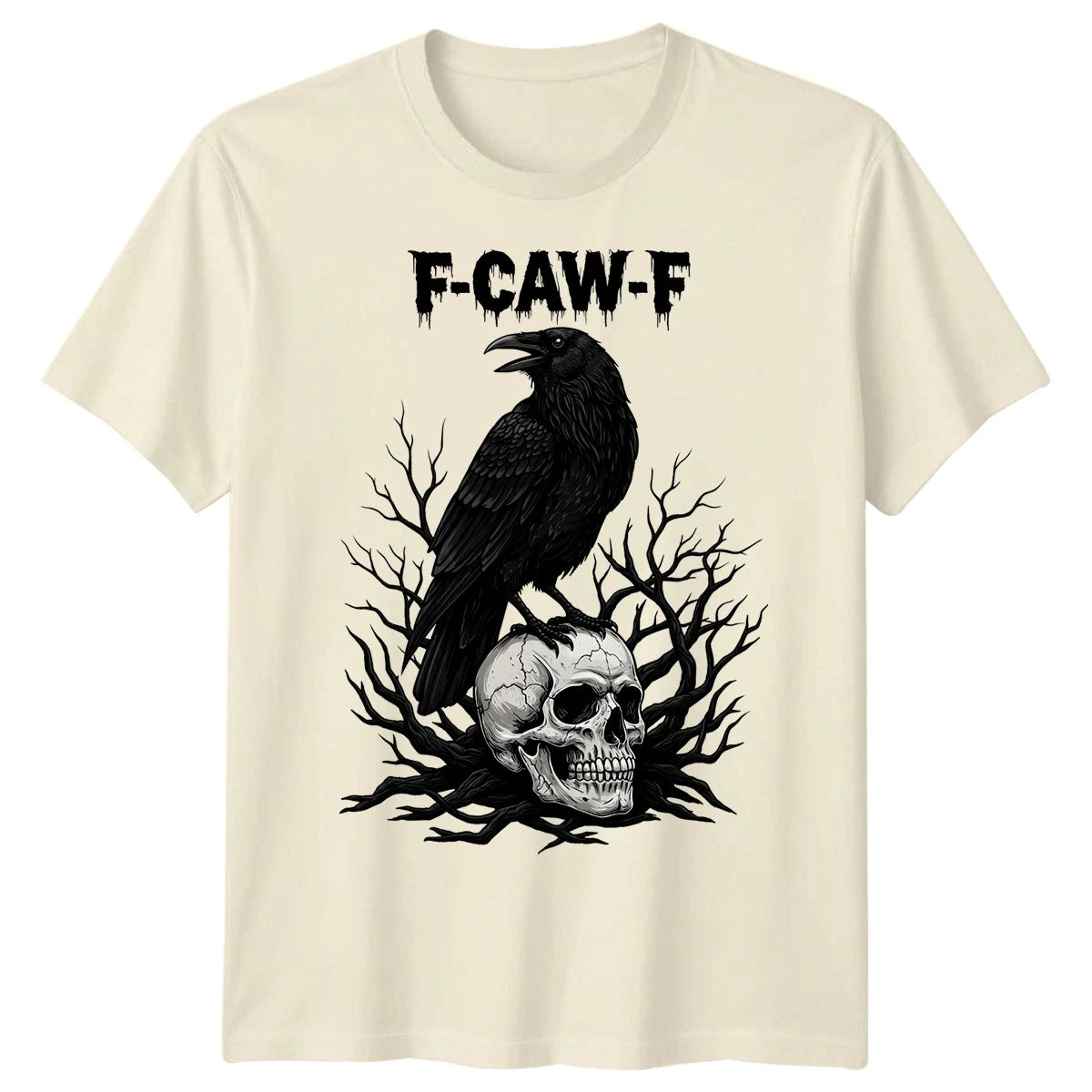 F-caw-f Funny Crow Raven Meme Sarcastic Gothic Halloween T-shirt Adults Kids #15