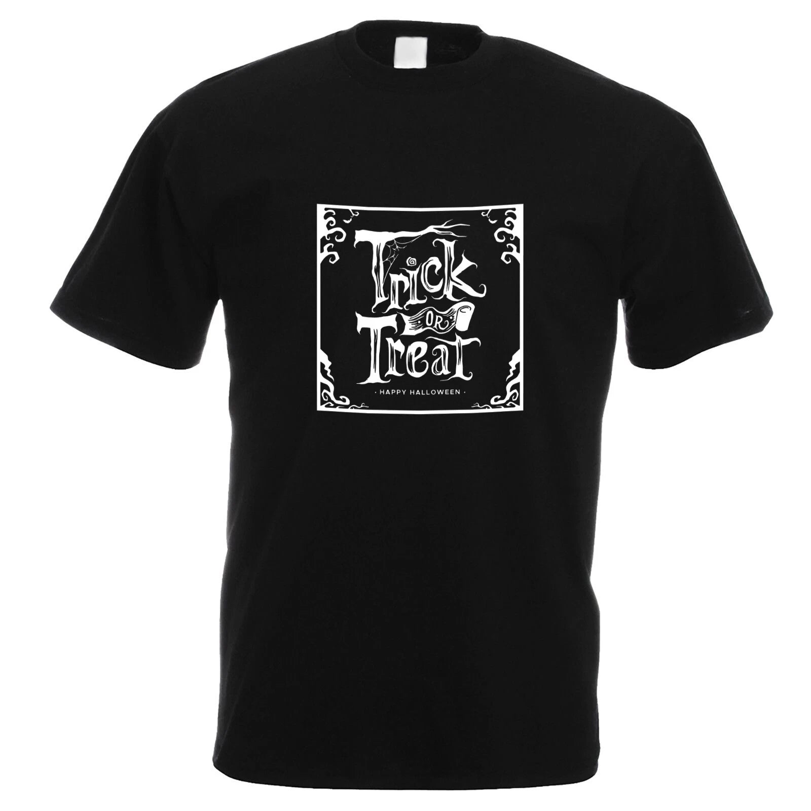 Glow In The Dark Trick Or Treat Halloween Design | Mens Black T-shirt