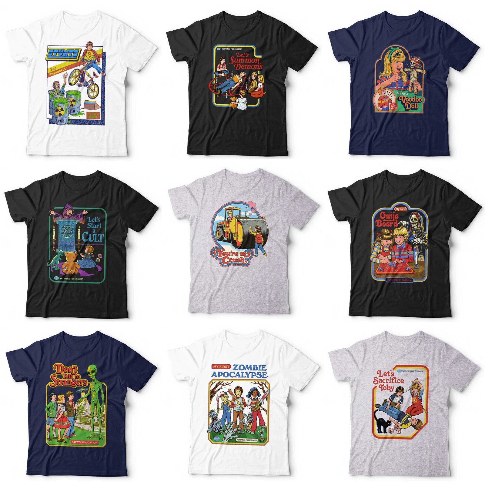 Halloween Cartoon Tshirt Unisex &amp; Kids Nostalgia Creepy Dark Funny Humour