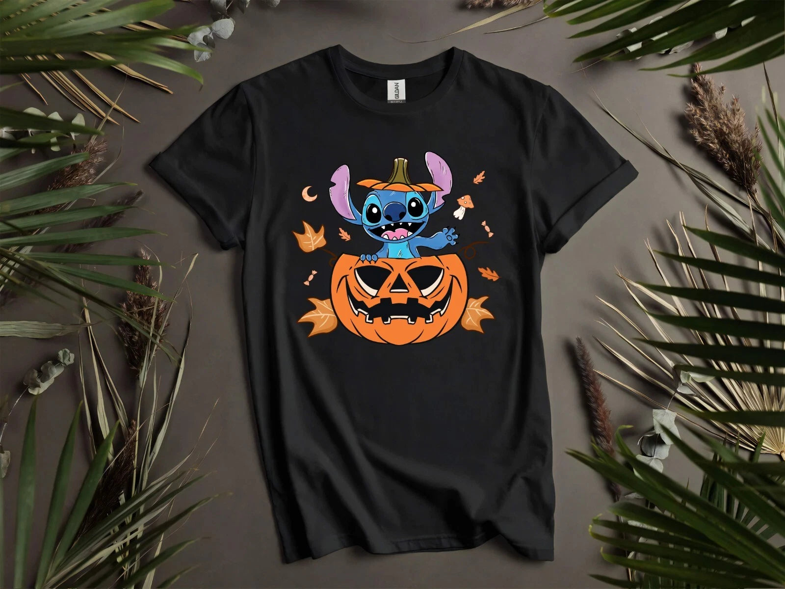 Halloween Party Stitch Poster T-shirt T Shirt Men Women Unisex Tshirt K1013