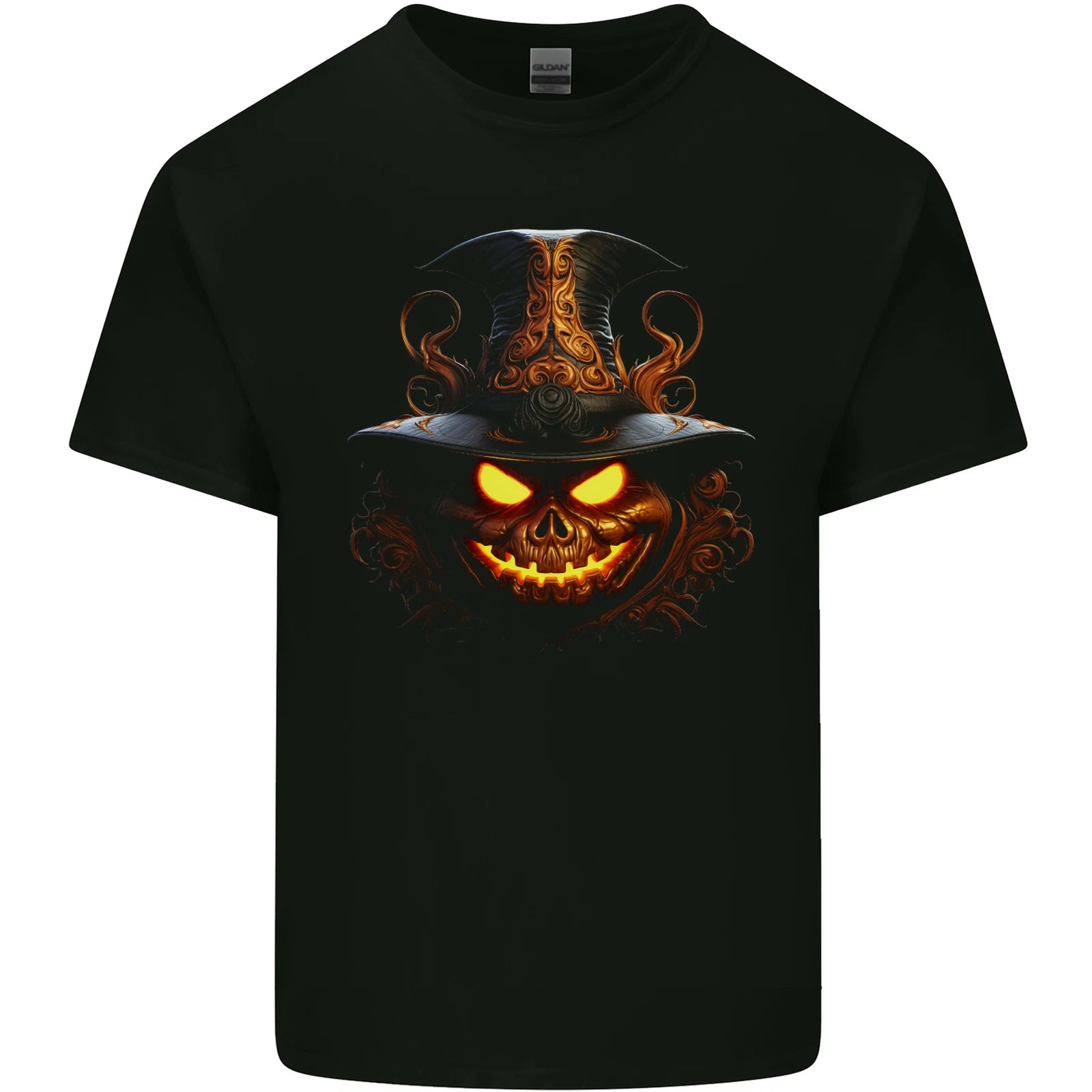 Evil Halloween Pumpkin Face 2 Mens Cotton T-shirt Tee Top