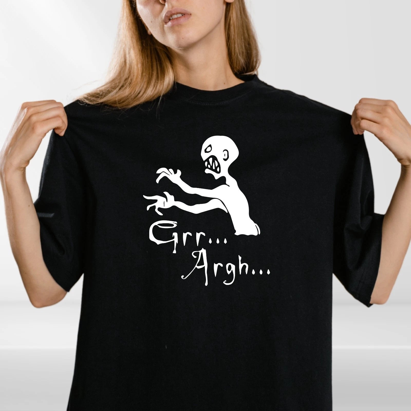 Funny Zombie T-shirt | Grr Argh Tee | Halloween Horror Graphic Shirt | Scary Und