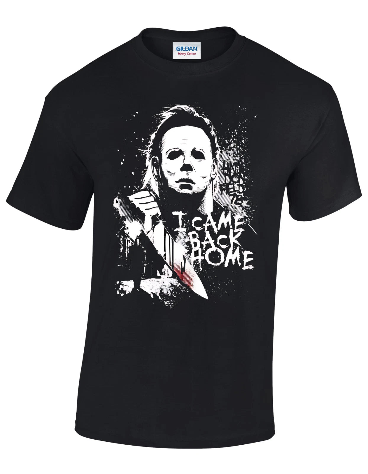 Halloween Horror Printed Black T-shirt Michael Myers I Came Back Home Uk Seller