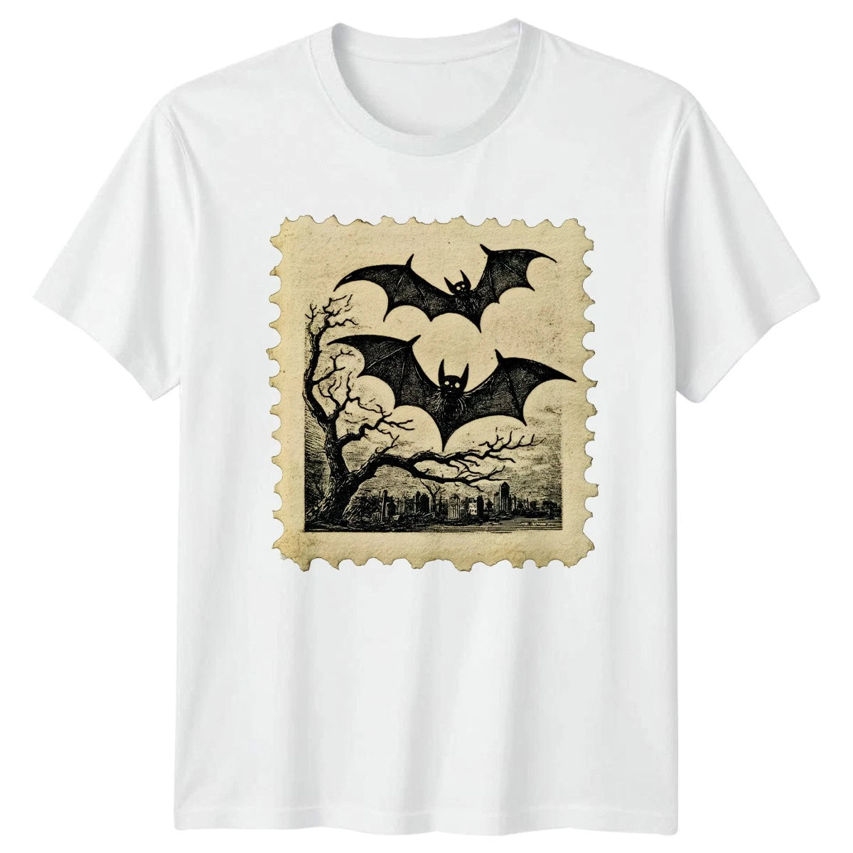 Gothic Bats Halloween Mens T-shirt Womens Tee Spooky Unisex Graphic Top