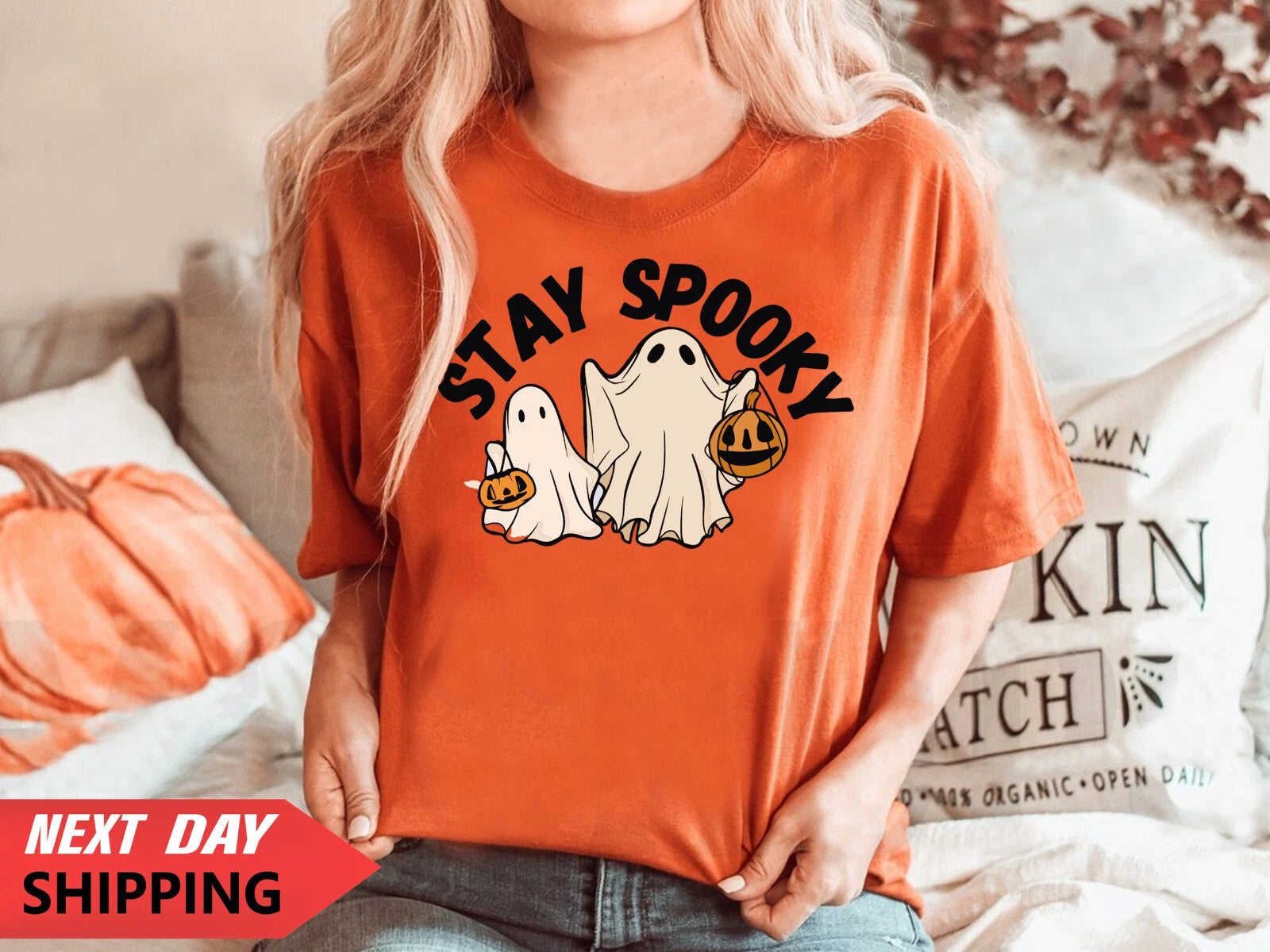 Halloween Horror Scary Popular Friends Kids Pumpkin T-shirt, Stay Spooky 2