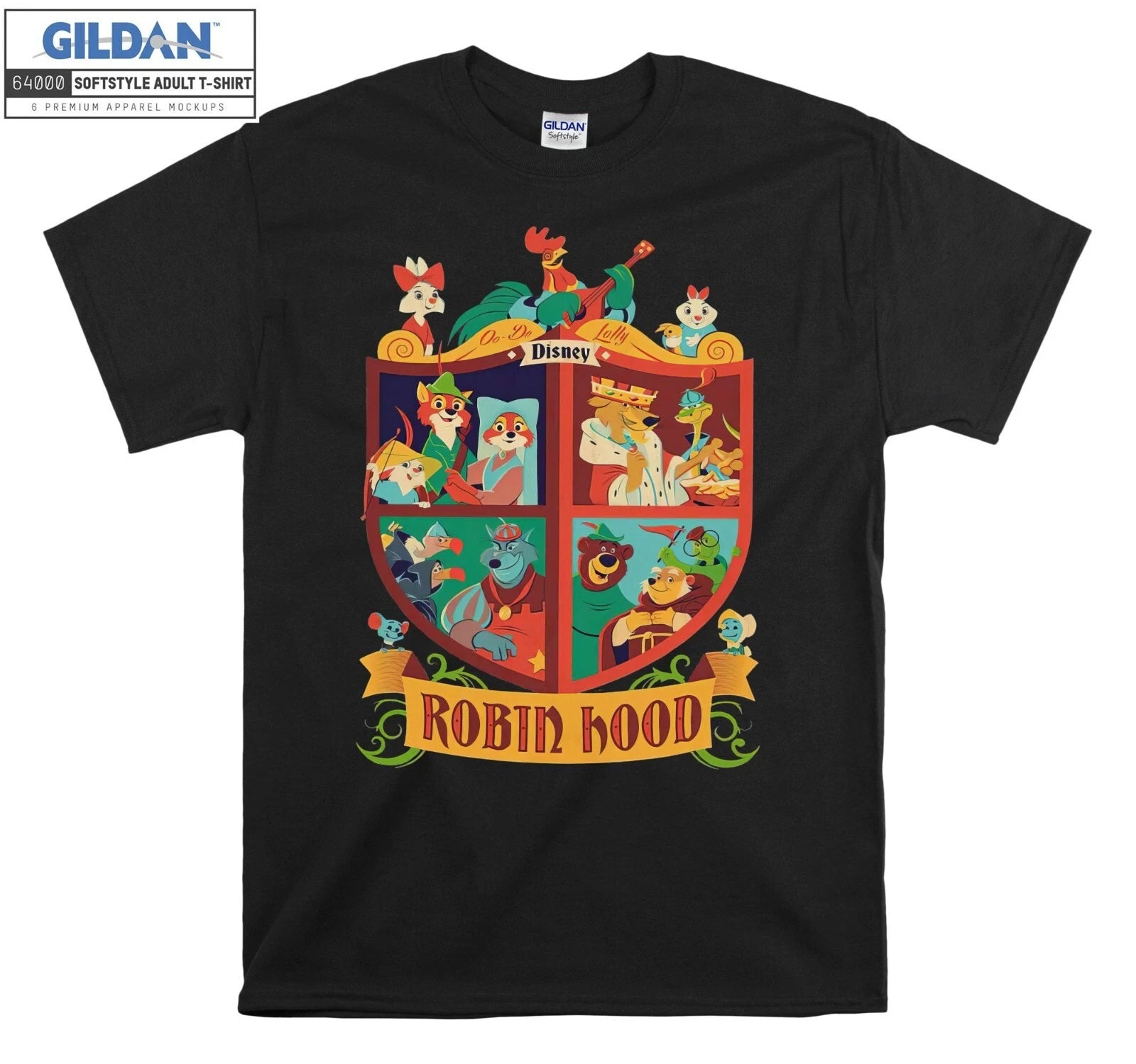 Disney Robin Hood Characters Group Shot Ret Hoodie Tshirt Men Women Unisex Ac167