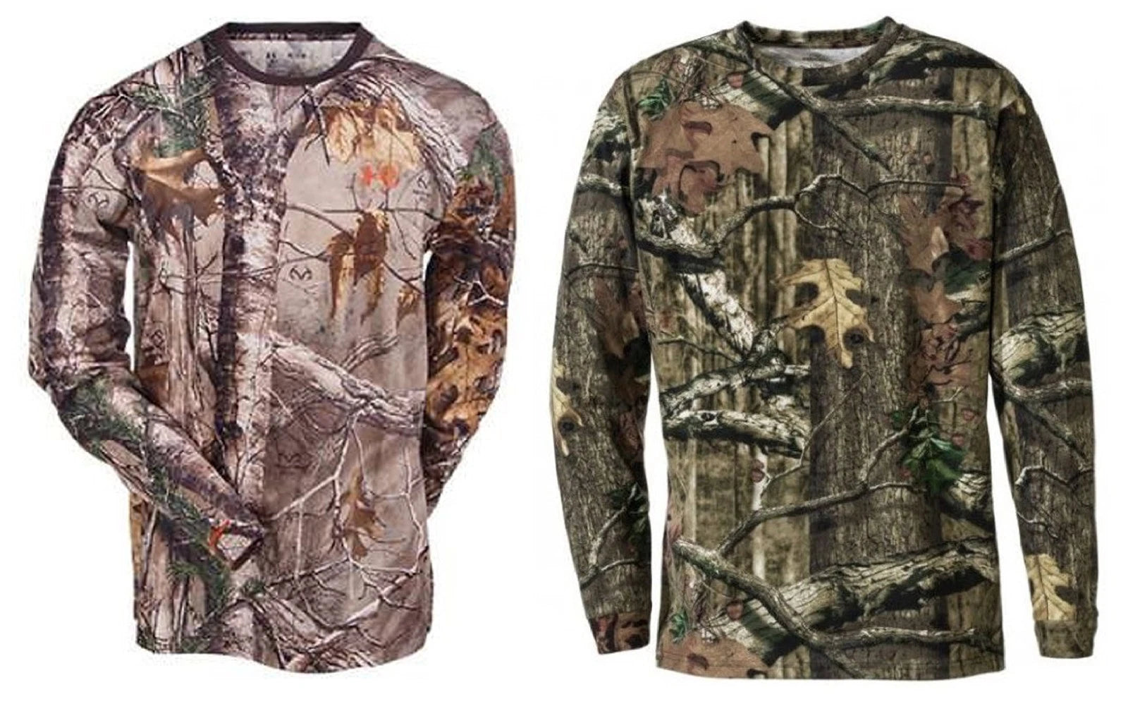 Mens Camouflage Jungle Camo Real Tree Forest Print Long Sleeved T Shirt Top