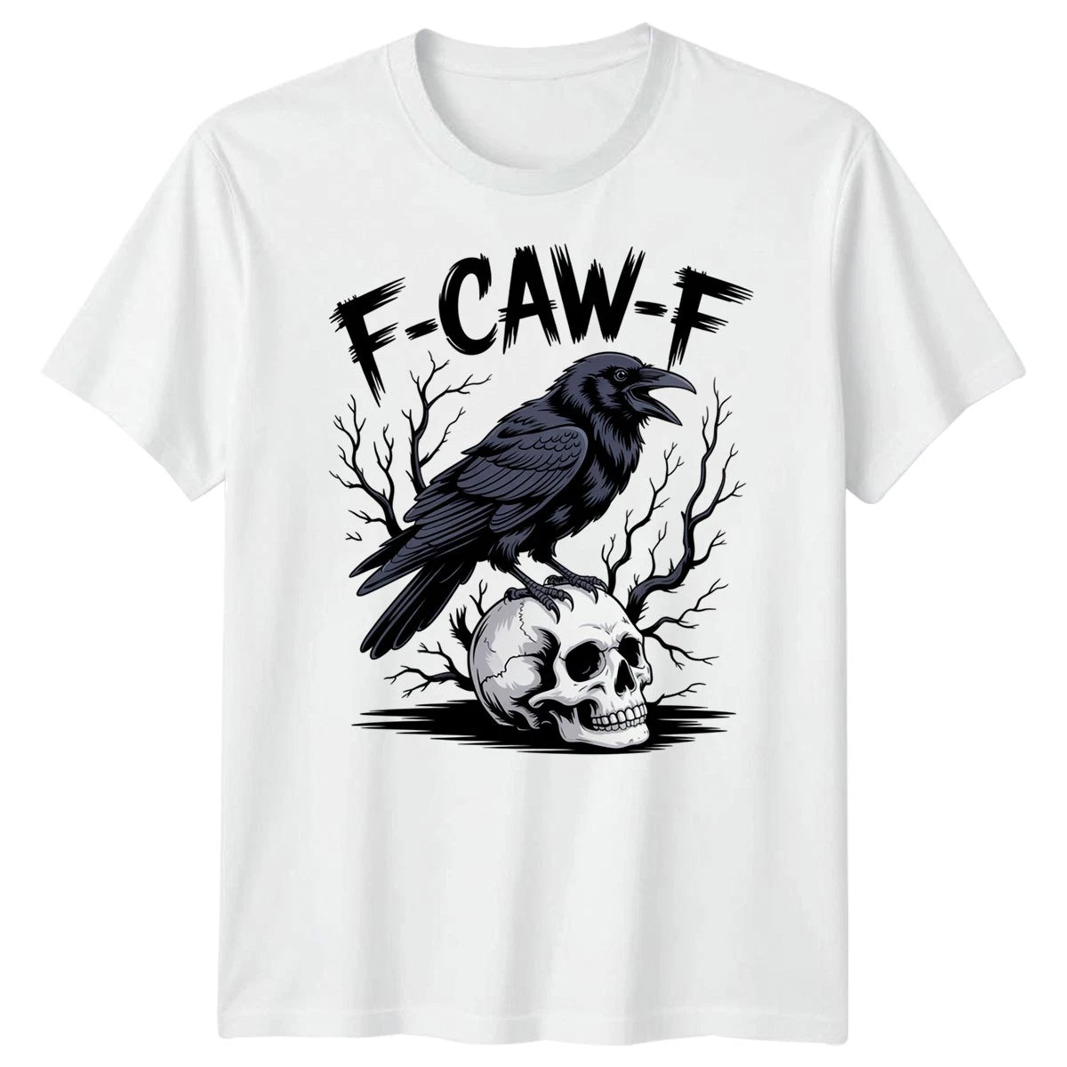 F-caw-f Funny Crow Raven Meme Sarcastic Gothic Halloween T-shirt Adults Kids #25