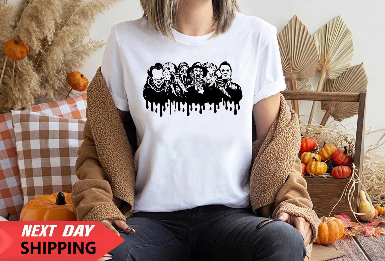 Halloween Horror Scary Spooky Friends Tshirt Top Tee Mens Unisex, New Friends