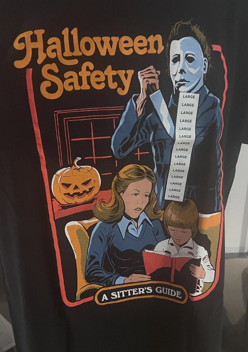 Halloween Movie Safety New Horror T Shirt Michael Myers Men's Lg Nwt Black