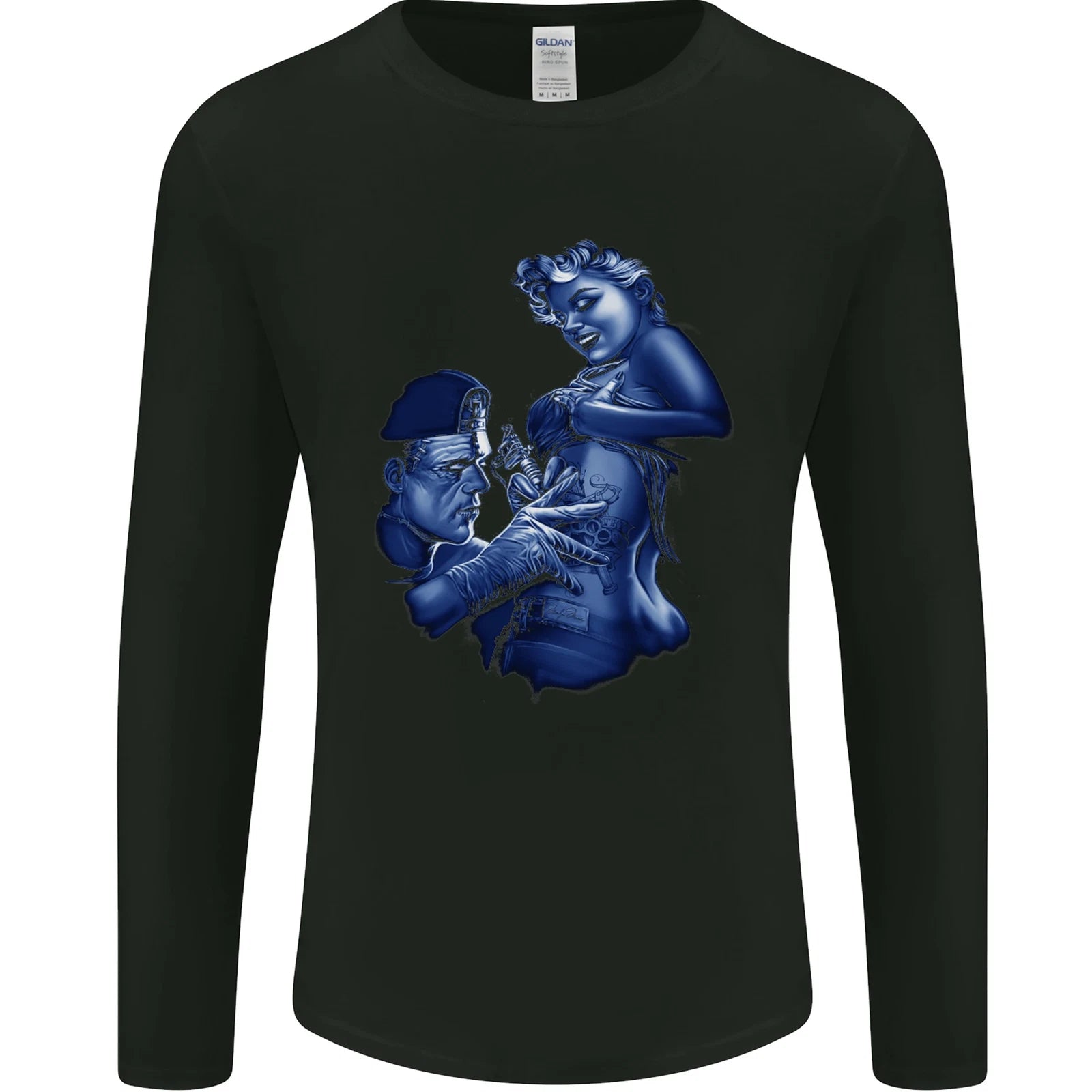 Frankenstein Tattooing Marilyn Halloween Mens Long Sleeve T-shirt