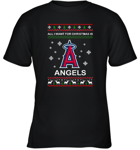 All I Want For Christmas Is Angels Xmas Youth T Shirt