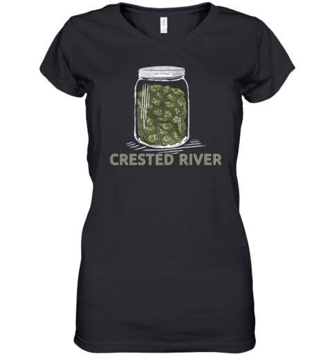 Crested River Cannabis Women039S V Neck T Shirt