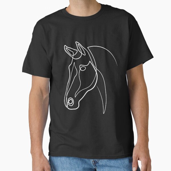 Horse face one line art  Classic T-Shirt for Sale by ToniChavorska