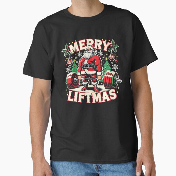 Merry Liftmas Santa Christmas Gym  Classic T-Shirt for Sale by chantastical