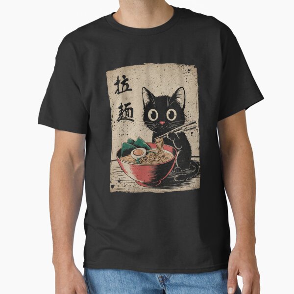 Cat Ramen Japanese Funny Graphic Tees Kawaii Cat Anime Gifts Classic T-Shirt for Sale by Damcoc