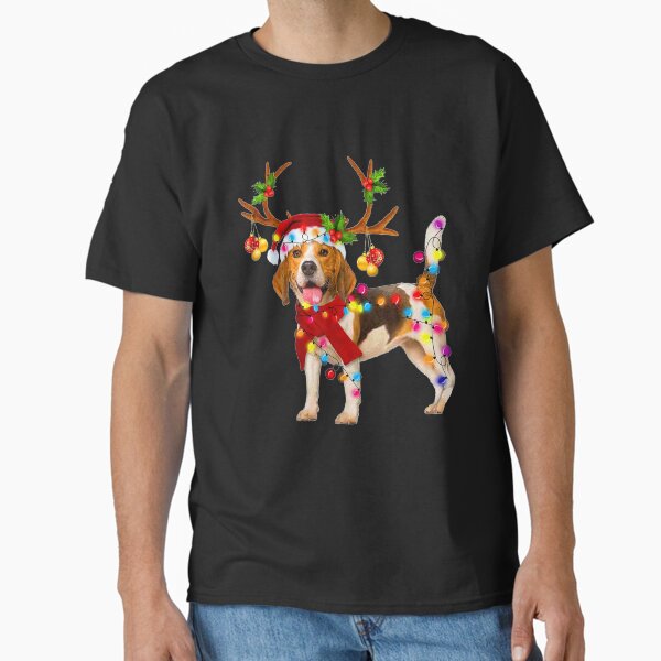 Santa beagle dog gorgeous reindeer Light Christmas  Classic T-Shirt for Sale by IlirianaVeseli