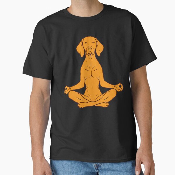 Vizsla Yoga Meditation Dog in a lotus pose Classic T-Shirt for Sale by Aceofspace3000