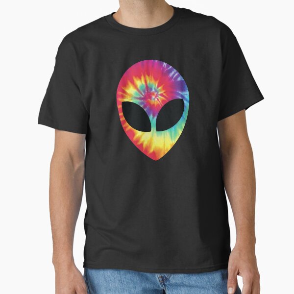 Alien Head Tie Dye UFO Retro Hippie Classic T-Shirt for Sale by JustLivinLife
