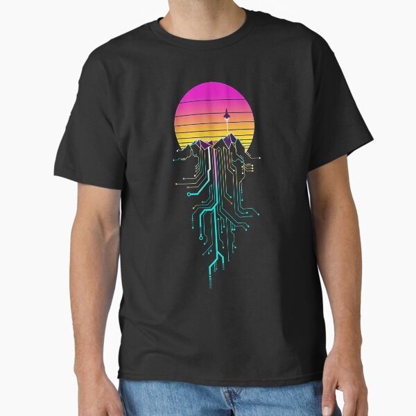Synth Mountain Sunrise Classic T-Shirt for Sale by forge22