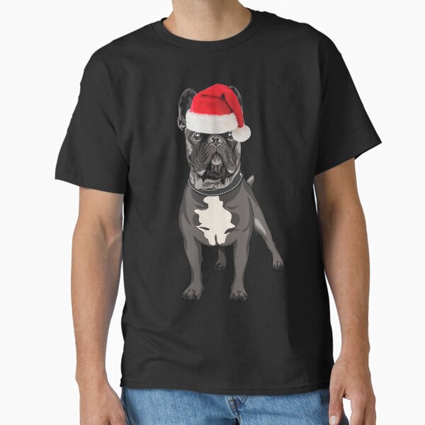 French Bulldog Christmas Santa Frenchie Christmas Blue Frenchie Gift Classic T-Shirt for Sale by FunShirtDesigns
