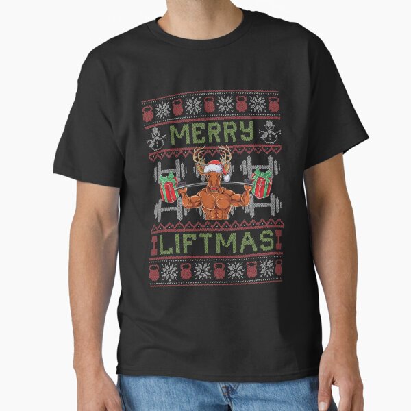 Merry Liftmas Fitness Gift Reindeer Christmas Bodybuilder Classic T-Shirt for Sale by Extrakt