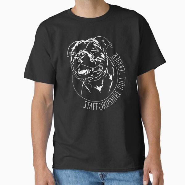 Staffordshire Bull Terrier Portrait Dog Classic T-Shirt by dogarts