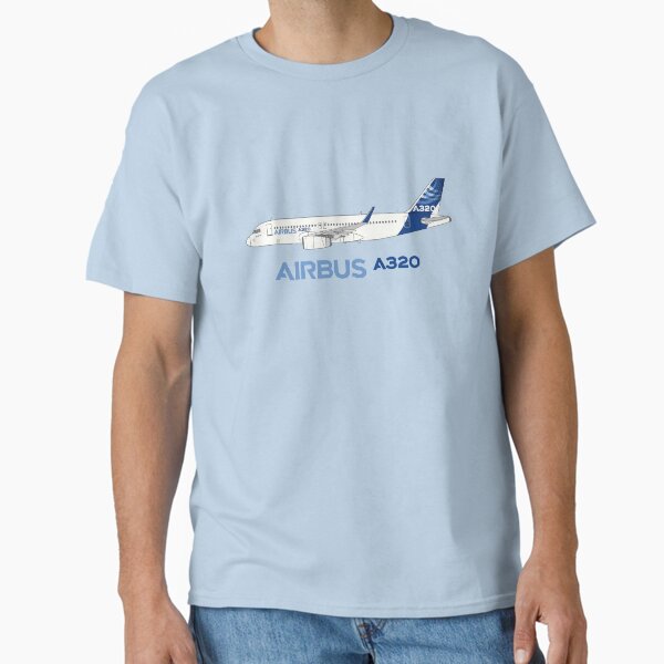 Airbus A320 Illustration With Sharklet Wingtips Classic T-Shirt for Sale by SteveHClark