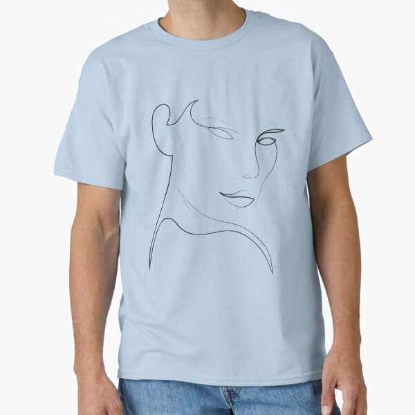 Pretty Woman Face Line art Classic T-Shirt for Sale by Atokeh