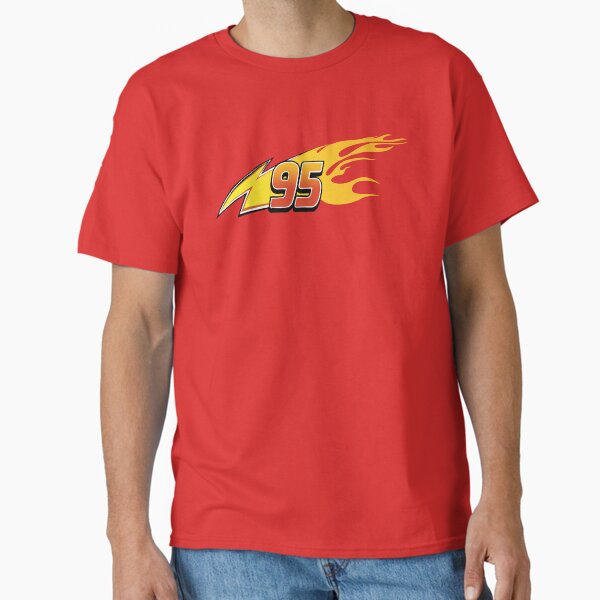 Lightning McQueen Team 95 Flames LEFT SIDE Classic T-Shirt for Sale by hazelthewriter